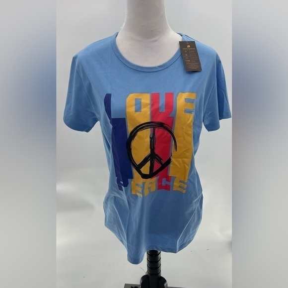 Comfy Sparrow Peace Logo Love Crew T.Shirt - Light Blue XL NWT - Picture 3 of 9